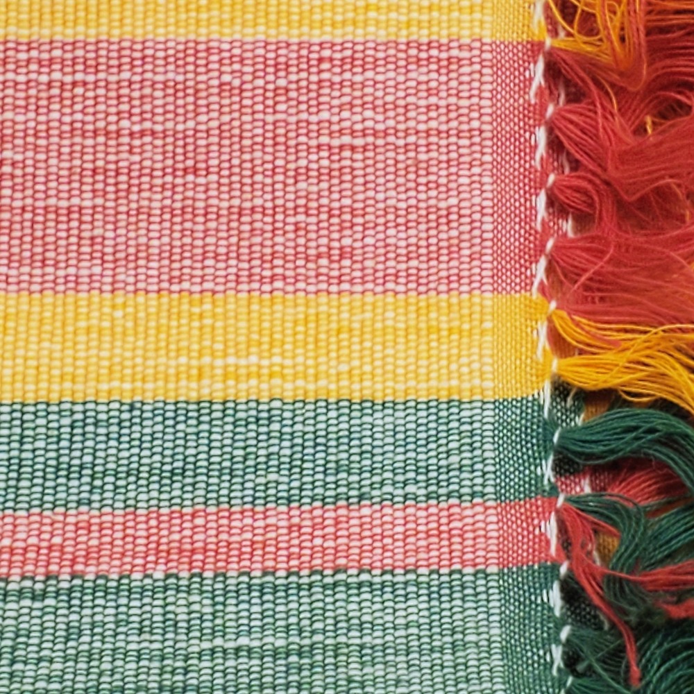 Time to Celebrate Mug Rug Coasters Set of 4 Multicolor Cotton Excellent Fringe - Picture 5 of 10